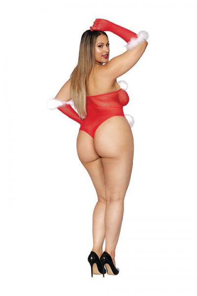 Naughty List Seamless Fishnet Santa Teddy Lipstick Red Q/s Sex Toy Product