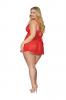 Lace & Mesh Babydoll & G- String Set Lipstick Red Q/s Sex Toy Product Image 2
