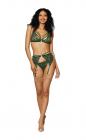 Metallic Stretch Lace 3pc Set Evergreen O/s Sex Toy Product