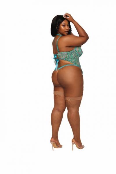 Ditsy Floral Printed Lace Bustier & G-string Set Ocean Q/s Sex Toy Product