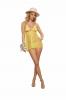 Stretch Lace & Dot Babydoll & G-string Set Citrus O/s Sex Toy Product Image 3