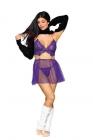 Floral Lace Babydoll & G String Set Violet O/s Sex Toy Product