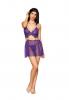 Floral Lace Babydoll & G String Set Violet O/s Sex Toy Product Image 2