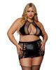 Faux-leather Bralette & Garter Skirt Set Black Q/s Sex Toy Product Image 2