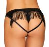 Heart Back Panty W/ Fringe Black Large Sex Toy Product Image 1