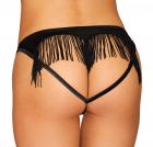 Heart Back Panty W/ Fringe Black Medium Sex Toy Product
