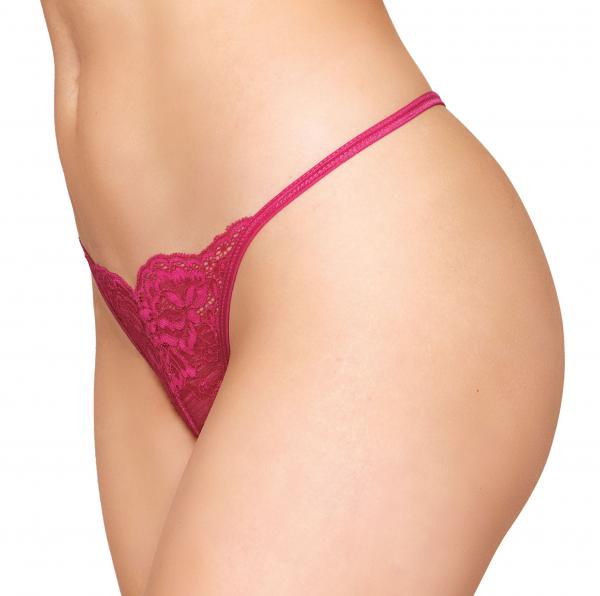 Lace Open Crotch G-string Beet L/xl Sex Toy Product