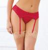 Stretch Lace Garter Belt Scalloped Hem Red O/S Sex Toy Product Image 4