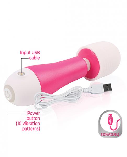 Fuzu Rechargeable & Travel Size Mini Wand Pink Sex Toy Product