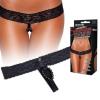 Hustler Crotchless Stimulating Panties with Pearl Beads Black S/M Sex Toy Product Image 1