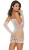 Crochet Mini Dress W/ Matching Gloves White Sex Toy Product Image 2