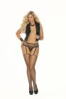 Fence Net Garter Belt W/ Matching Stockings Black Queen Sex Toy Product