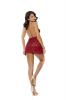 Lace Babydoll W/ Flutter Skirt & Panty Burgundy Sex Toy Product Image 2