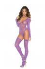 Long Sleeve Teddy With Thigh High Stockings Purple O/S Sex Toy Product