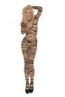 Zebra Print Long Sleeve Body Stocking Queen Sex Toy Product
