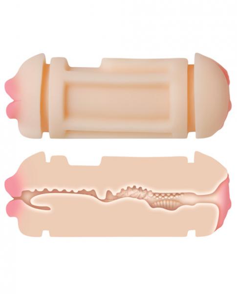 Adam's Turbo Dual Stroker Mouth, Vagina Beige Sex Toy Product
