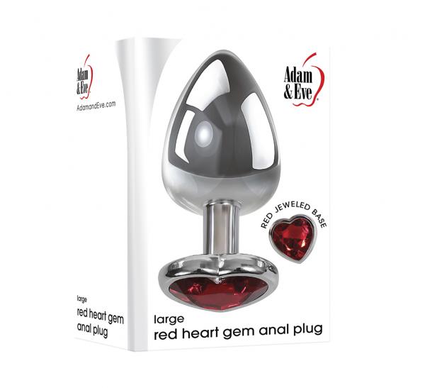 Large Heart Red Gem Anal Plug Sex Toy Product