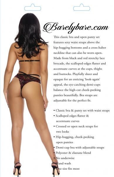 Barely Bare Cross Halter Bralette & Panty O/s Sex Toy Product