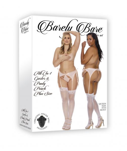 Barely Bare All-in-one Garter & Panty Peach Q/s Sex Toy Product
