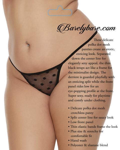 Barely Bare Polka Dot Open Panty Black Q/s Sex Toy Product