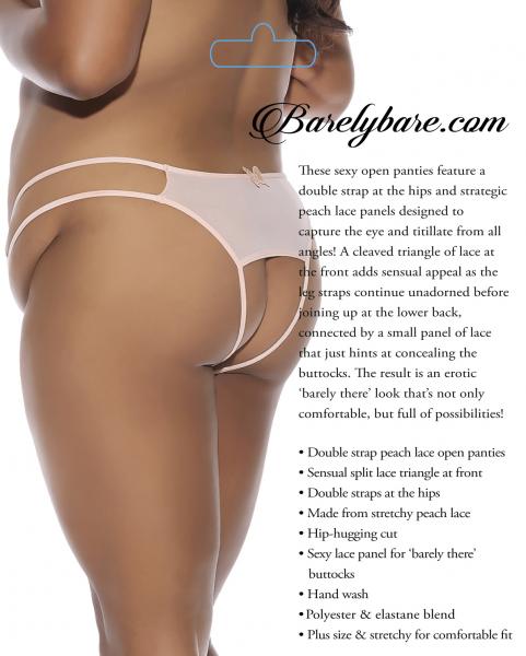 Barely Bare Double Strap Open Panty Peach Q/s Sex Toy Product