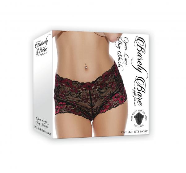 Barely Bare Open Lace Boy Shorts O/s Sex Toy Product