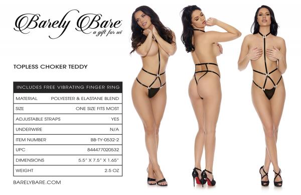 Barely Bare Topless Choker Teddy O/s Sex Toy Product