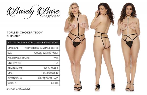 Barely Bare Topless Choker Teddy Q/s Sex Toy Product