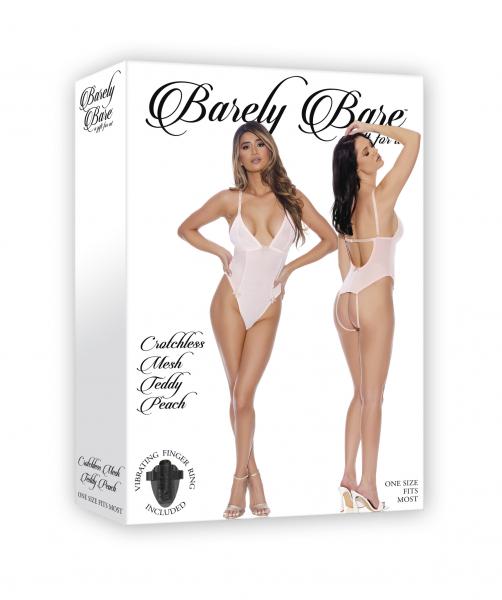 Barely Bare Crotchless Mesh Teddy Peach O/s Sex Toy Product