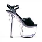 Flirt Black On Clear 7in Heel Size 10 