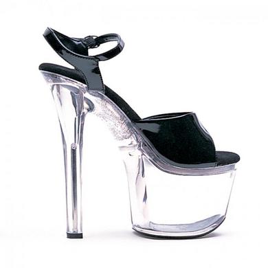 Flirt Platform Pump Black on Clear