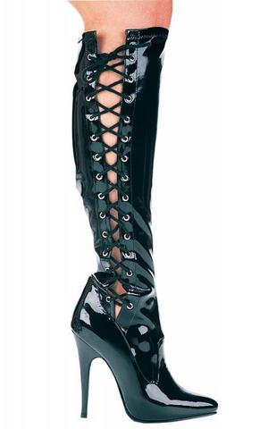 Fierce Black Knee High Boots