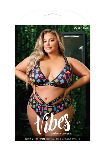 Vibes Why U Trippin Bralette & Panty Set Q/s Sex Toy Product