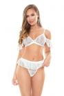 Tease Wilhelmina Bralette Top & Panty White Small/Medium Sex Toy Product