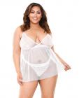 Curve Isla Lace & Net Babydoll with Panty White 1X2X Sex Toy Product