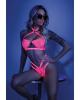 Glow Lights Off Bralette & Panty Neon Pink M/l Sex Toy Product Image 2