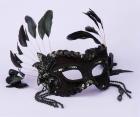 Half Mask Black Beads, Feathers Sex Toy Product
