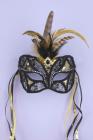 Mask Black Gold Lace O/S Sex Toy Product