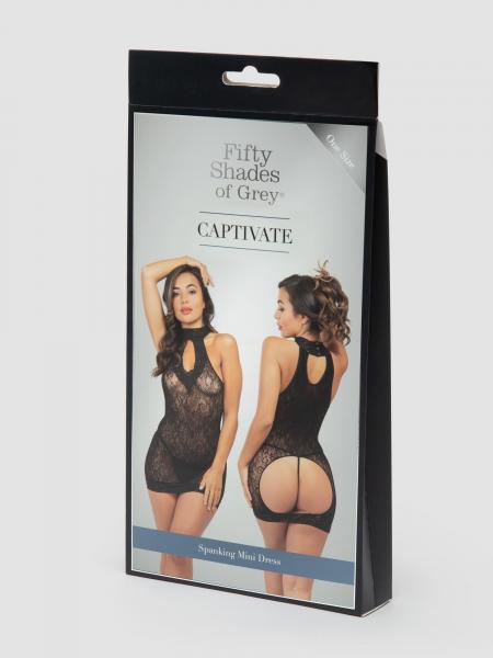 Fifty Shades Captivate Black Lace Spanking Mini Dress O/s Sex Toy Product