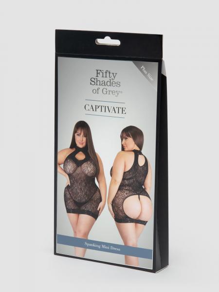 Fifty Shades Captivate Plus Size Black Lace Spanking Mini Dress O/s Queen Sex Toy Product
