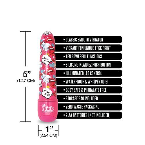 Prints Charming Pop Tease 5in Mini Vibe Kiss Me Pink Sex Toy Product