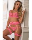 3pc Plunging Garter Belt Lingerie Set Neon Candy Sex Toy Product
