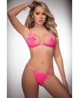 Pinklicious 2pc Open Front Bra & Thong Electric Pink O/s Sex Toy Product