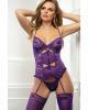 2pc Stunning Bustier Corset W/ Keyholes & Open Back Roxy Plum O/s Sex Toy Product Image 2
