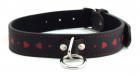 H2H Collar Leather Black with Red Hearts Sex Toy Product