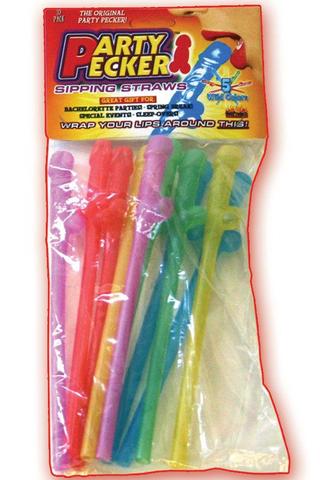 Party Pecker Sipping Straws-10 Pack Asst. Sex Toy Product