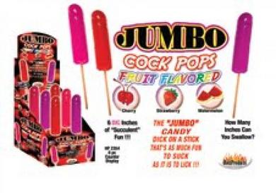Jumbo Fruit Flavored Cock Pops Strawberry