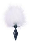 Glass Bunny Tail Butt Plug Small Black