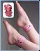 Pink Bound Leather Ankle Cuffs