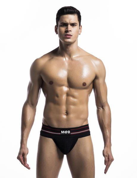 Mob Fetish Jockstrap Black Small 3in Waistband(bulk) Sex Toy Product